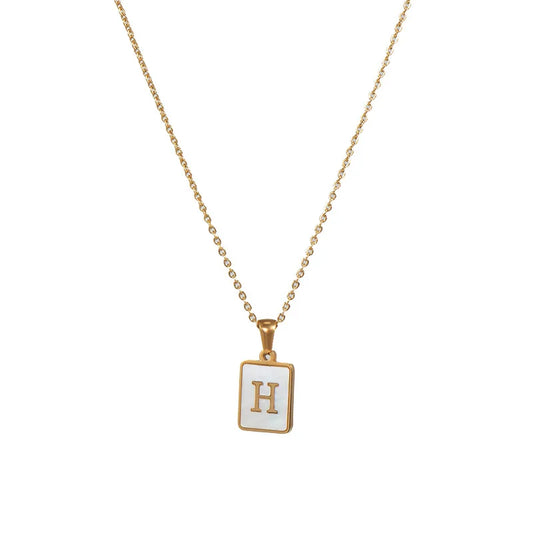 Mother of pearl Initial Necklace