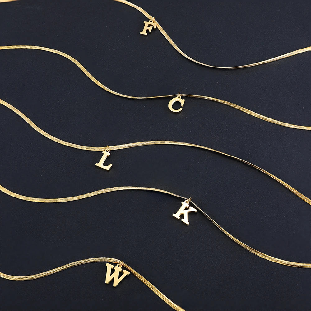 Herringbone Initial Necklace