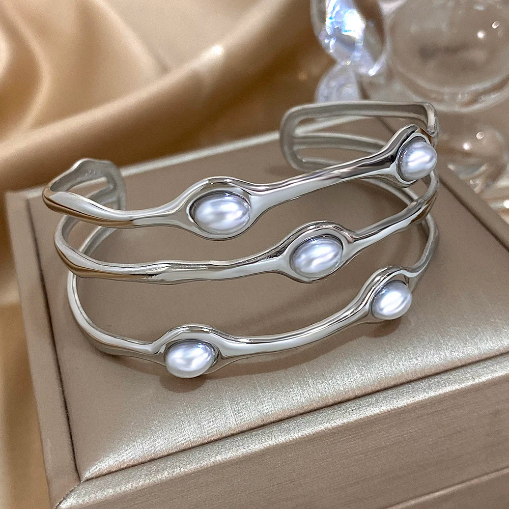 Vintage Bohemian Pearl Bangle