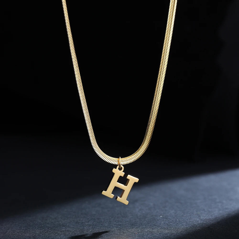 Herringbone Initial Necklace