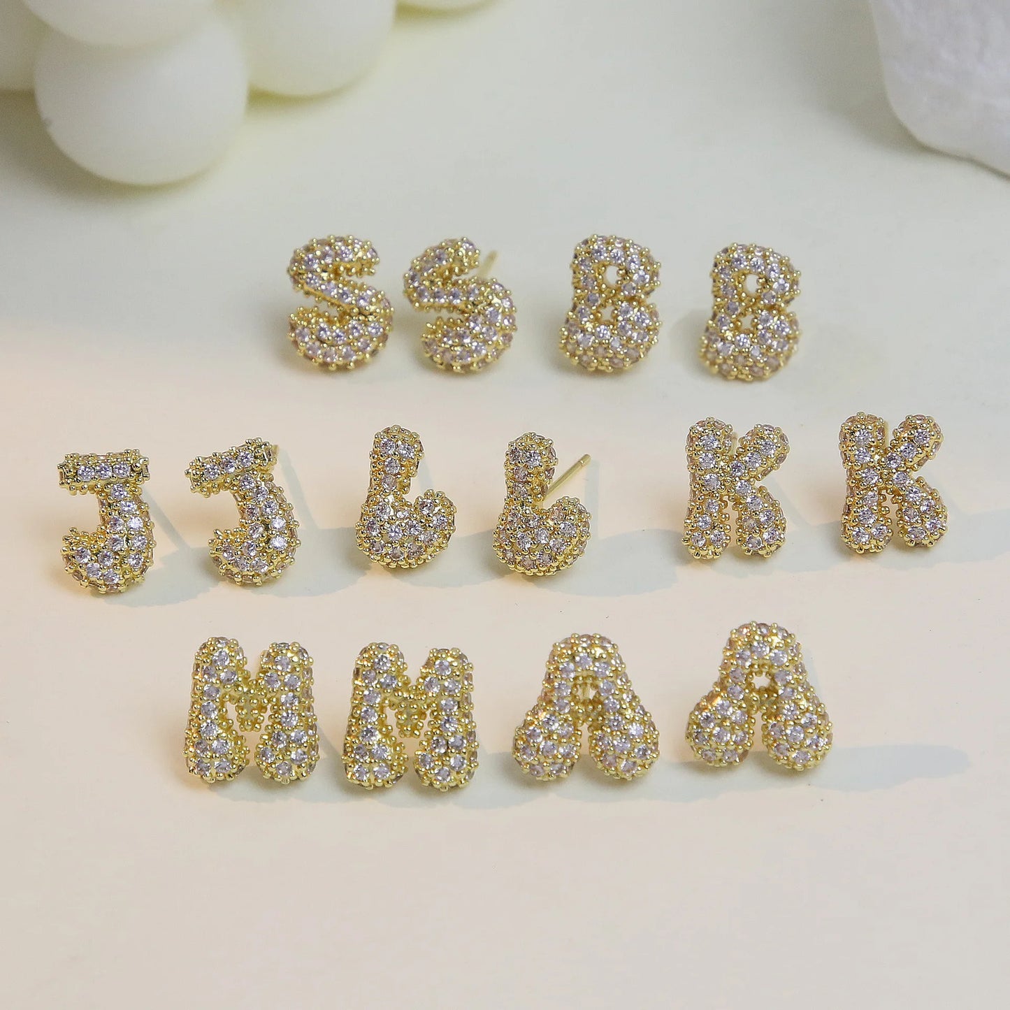 Iced Letter Earrings