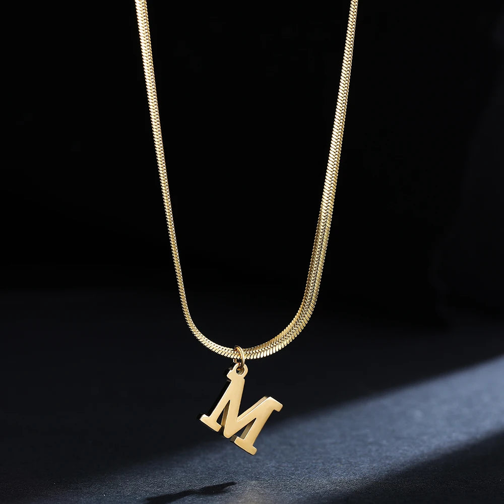 Herringbone Initial Necklace