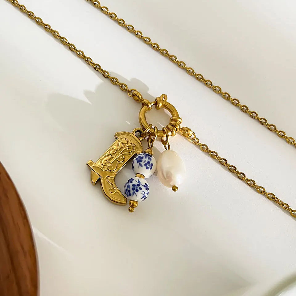 Chinoiserie Boot Necklace