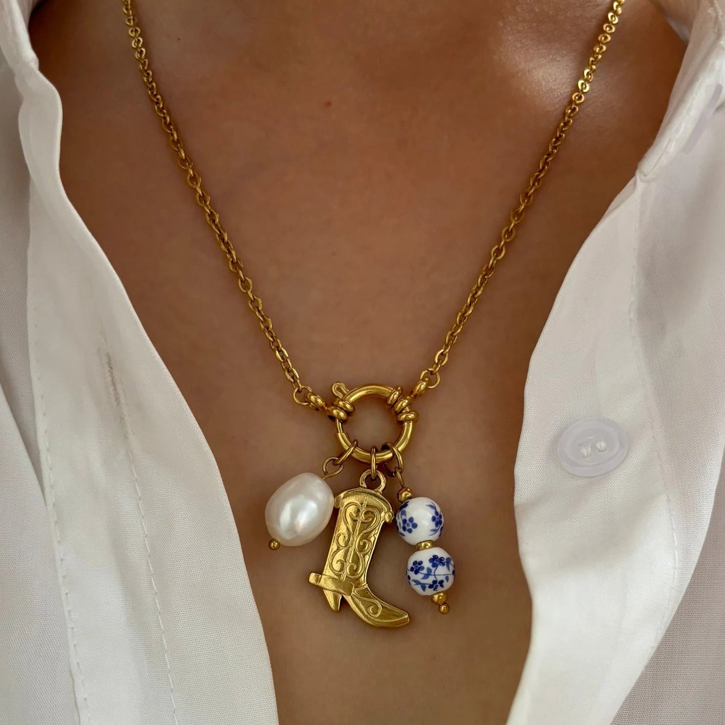 Chinoiserie Boot Necklace