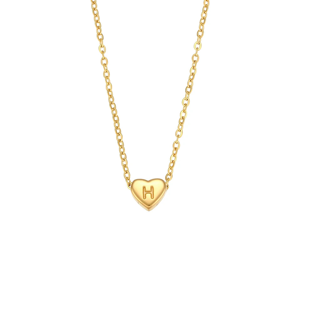 Mini Heart Initial Necklace