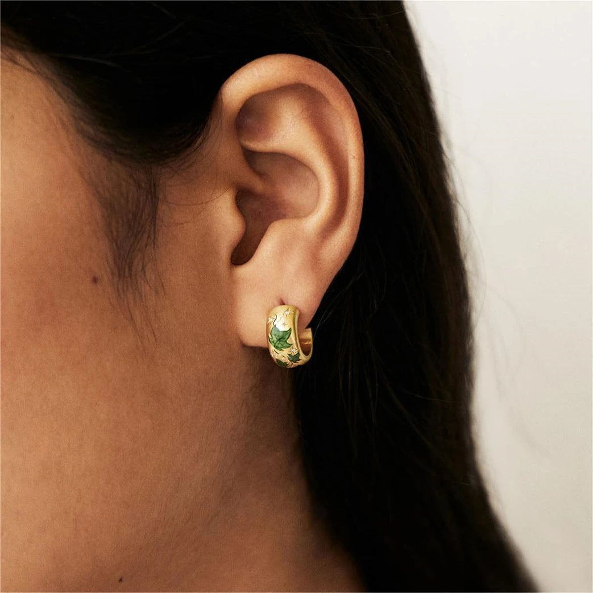 Hand-Painted Flower Earrings