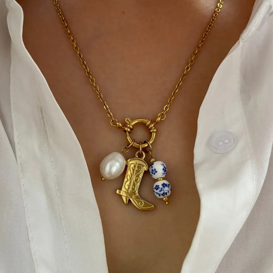 Chinoiserie Boot Necklace