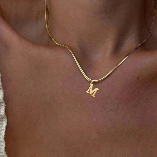 Herringbone Initial Necklace