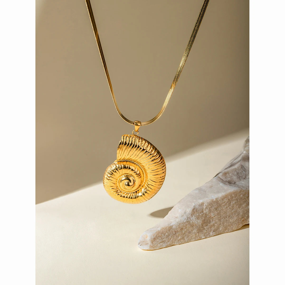 Herringbone Nautilus Necklace