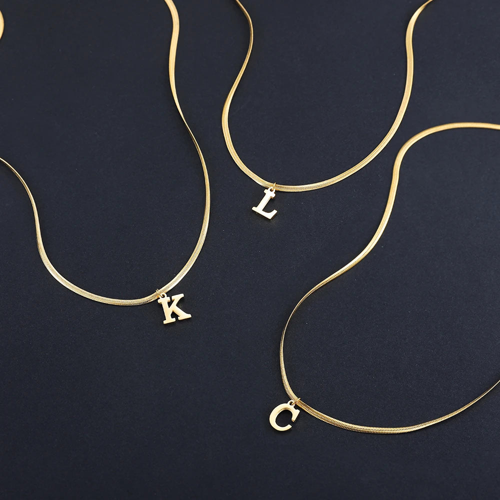 Herringbone Initial Necklace