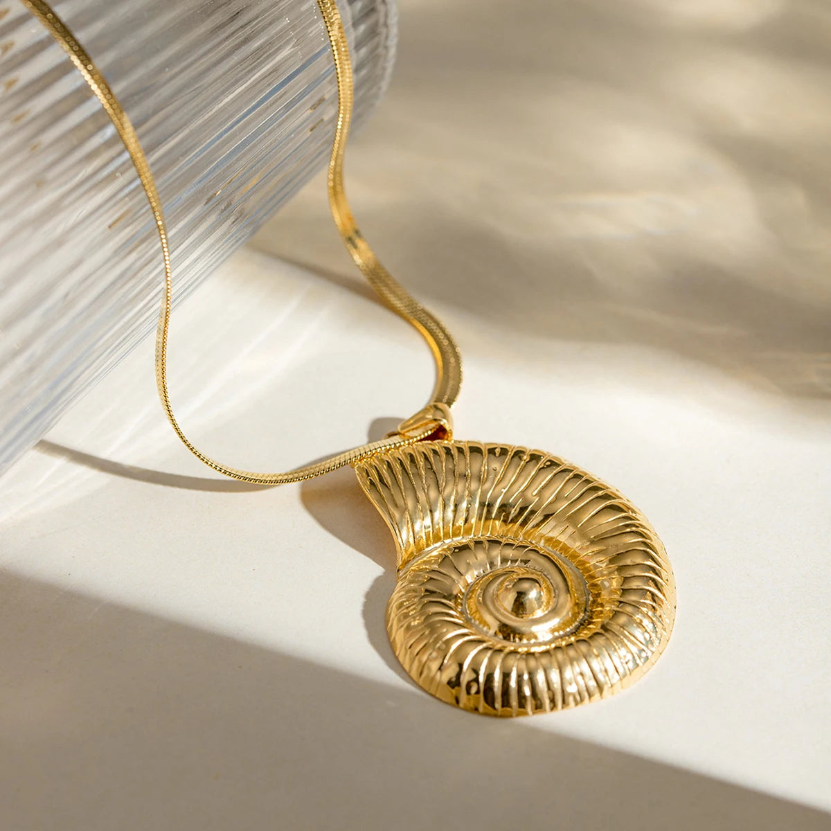 Herringbone Nautilus Necklace