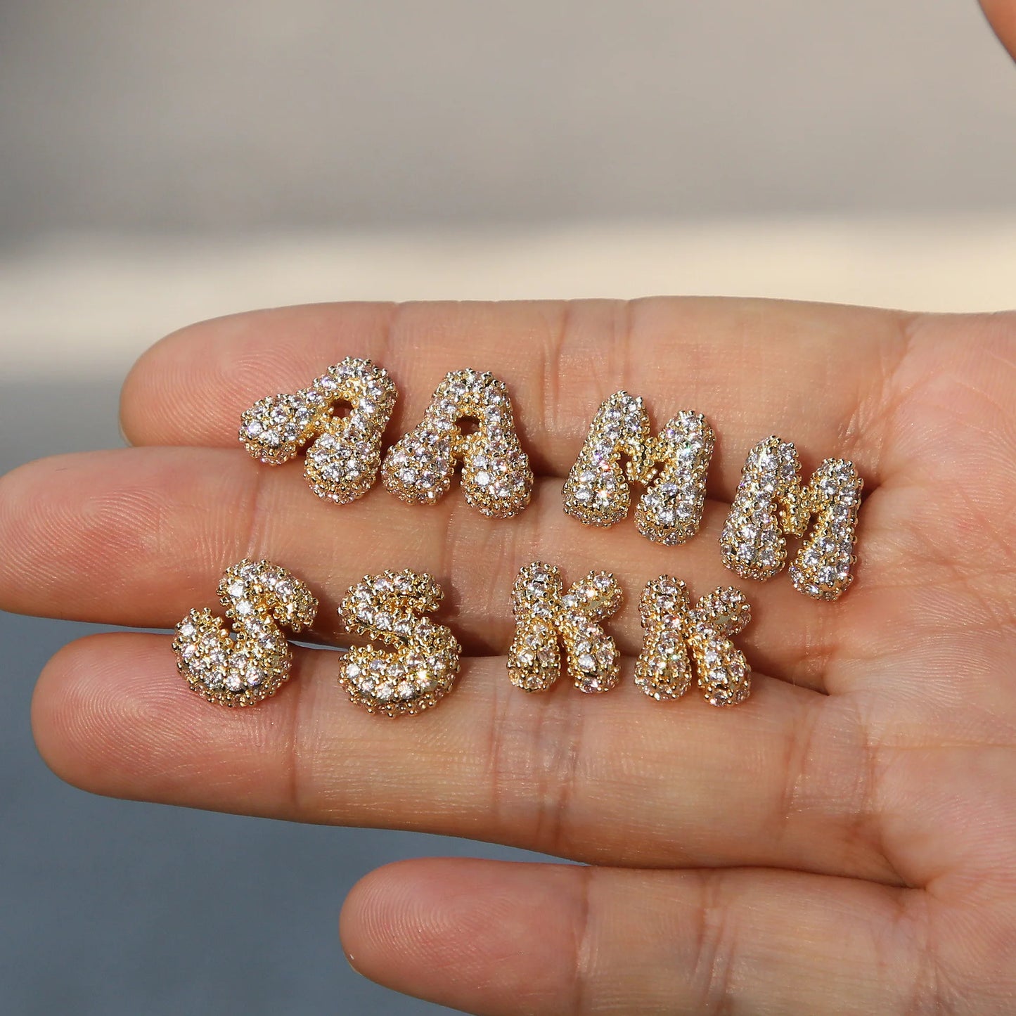 Iced Letter Earrings